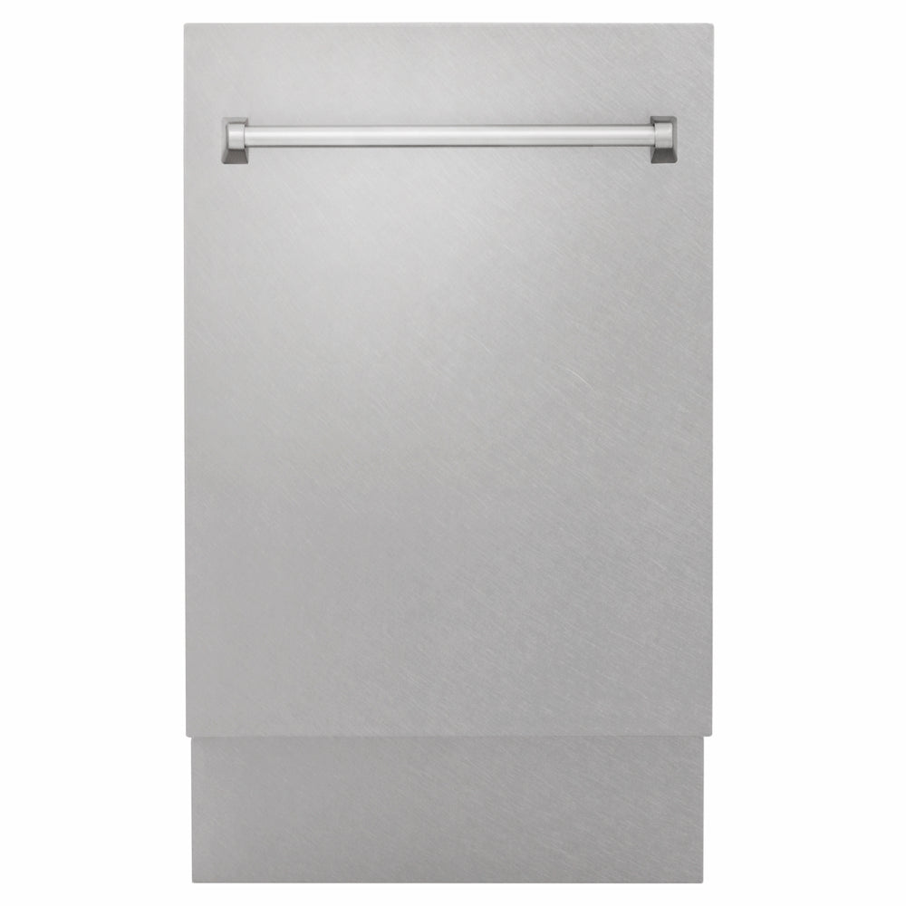 ZLINE 18 in. Tallac Series 3rd Rack Dishwasher with Auto Door Open Drying, 51dBa, Satin Stainless Steel Panel (DWV-SN-18)