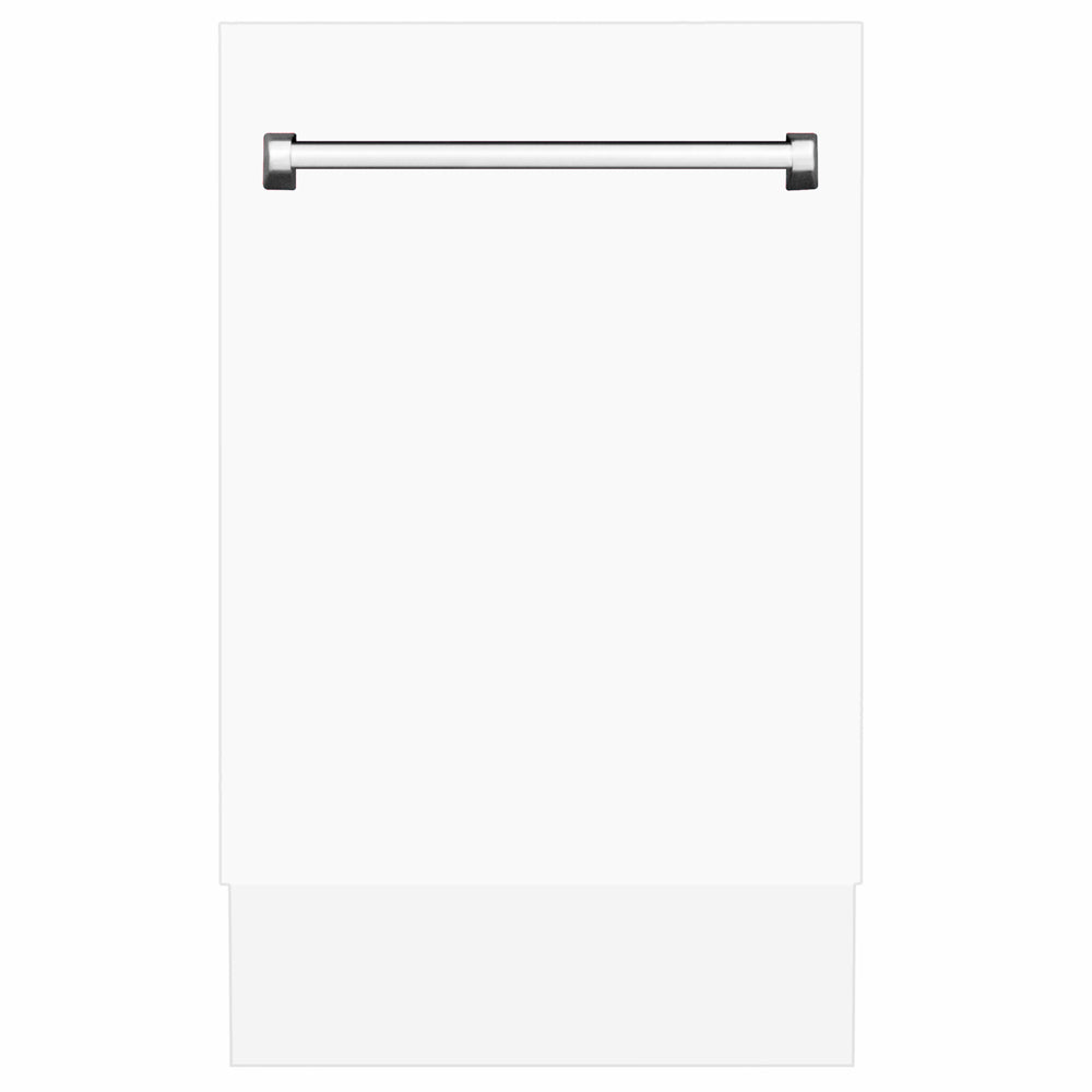 ZLINE 18 in. Tallac Series 3rd Rack Dishwasher with Auto Door Open Drying, 51dBa, White Matte Panel (DWV-WM-18)
