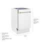 ZLINE Autograph Edition 18 in. Tallac Series 3rd Rack Dishwasher with Auto Door Open Drying, 51dBa, White Matte Panel with Champagne Bronze Handle (DWVZ-WM-18-CB)