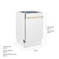 ZLINE Autograph Edition 18 in. Tallac Series 3rd Rack Dishwasher with Auto Door Open Drying, 51dBa, White Matte Panel with Polished Gold Handle (DWVZ-WM-18-G)