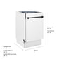 ZLINE Autograph Edition 18 in. Tallac Series 3rd Rack Dishwasher with Auto Door Open Drying, 51dBa, White Matte Panel with Matte Black Handle (DWVZ-WM-18-MB)