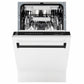 ZLINE Autograph Edition 18 in. Tallac Series 3rd Rack Dishwasher with Auto Door Open Drying, 51dBa, White Matte Panel with Matte Black Handle (DWVZ-WM-18-MB)