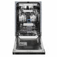 ZLINE Autograph Edition 18 in. Tallac Series 3rd Rack Dishwasher with Auto Door Open Drying, 51dBa, White Matte Panel with Matte Black Handle (DWVZ-WM-18-MB)