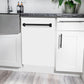ZLINE Autograph Edition 18 in. Tallac Series 3rd Rack Dishwasher with Auto Door Open Drying, 51dBa, White Matte Panel with Matte Black Handle (DWVZ-WM-18-MB)