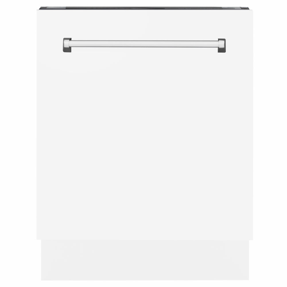 ZLINE 24 in. Tallac Series 3rd Rack Dishwasher with Auto Door Open Drying, 51dBa, White Matte Panel (DWV-WM-24)