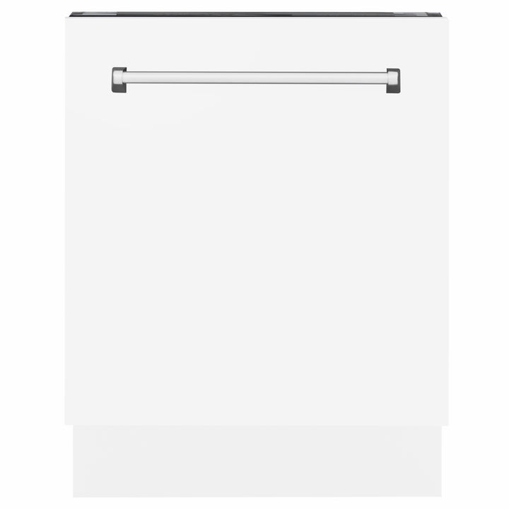 ZLINE 24 in. Tallac Series 3rd Rack Dishwasher with Auto Door Open Drying, 51dBa, White Matte Panel (DWV-WM-24)
