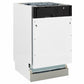ZLINE Autograph Edition 18 in. Tallac Series 3rd Rack Dishwasher with Auto Door Open Drying, 51dBa, Panel Ready with Polished Gold Handle (DWVZ-18-G) side.