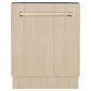 ZLINE Autograph Edition 24 in. Tallac Series 3rd Rack Dishwasher with Auto Door Open Drying, 51dBa, Panel Ready with Polished Gold Handle (DWVZ-24-G)