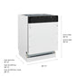 ZLINE Autograph Edition 24 in. Tallac Series 3rd Rack Dishwasher with Auto Door Open Drying, 51dBa, Panel Ready with Matte Black Handle (DWVZ-24-MB) with dimensions labeled.
