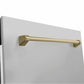 ZLINE Autograph Edition 24 in. Tallac Series 3rd Rack Dishwasher with Auto Door Open Drying, 51dBa, Stainless Steel Panel with Champagne Bronze Handle (DWVZ-304-24-CB)
