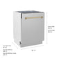 ZLINE Autograph Edition 24 in. Tallac Series 3rd Rack Dishwasher with Auto Door Open Drying, 51dBa, Stainless Steel Panel with Champagne Bronze Handle (DWVZ-304-24-CB)