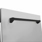 ZLINE Autograph Edition 24 in. Tallac Series 3rd Rack Dishwasher with Auto Door Open Drying, 51dBa, Stainless Steel Panel with Matte Black Handle (DWVZ-304-24-MB)