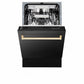 ZLINE Autograph Edition 18 in. Tallac Series 3rd Rack Dishwasher with Auto Door Open Drying, 51dBa, Black Stainless Steel Panel with Polished Gold Handle (DWVZ-BS-18-G)