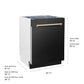 ZLINE Autograph Edition 24 in. Tallac Series 3rd Rack Dishwasher with Auto Door Open Drying, 51dBa, Black Stainless Steel Panel with Polished Gold Handle (DWVZ-BS-24-G)
