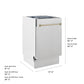 ZLINE Autograph Edition 18 in. Tallac Series 3rd Rack Dishwasher with Auto Door Open Drying, 51dBa, Satin Stainless Steel Panel with Champagne Bronze Handle (DWVZ-SN-18-CB) with dimensions labeled.