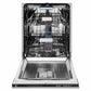 ZLINE Autograph Edition 24 in. Tallac Series 3rd Rack Dishwasher with Auto Door Open Drying, 51dBa, Satin Stainless Steel Panel with Champagne Bronze Handle (DWVZ-SN-24-CB)