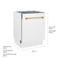 ZLINE Autograph Edition 24 in. Tallac Series 3rd Rack Dishwasher with Auto Door Open Drying, 51dBa, White Matte Panel with Champagne Bronze Handle (DWVZ-WM-24-CB)