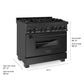 ZLINE 36 in. 4.6 cu. ft. Legacy Dual Fuel Range with Gas Cooktop and Electric Convection Oven in Black Stainless Steel with 6 Brass Burners, Open Box-Great Condition