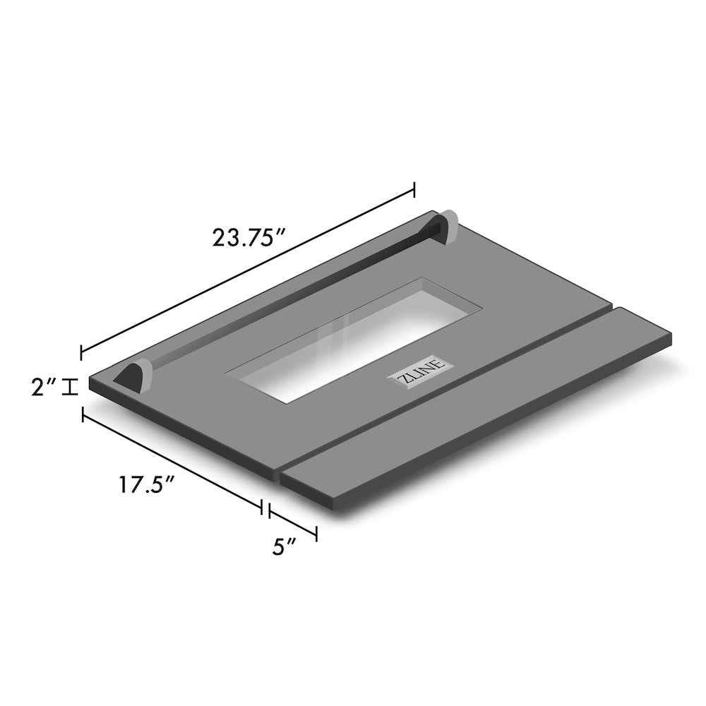 ZLINE 24 in. Range Door for RA and RG and RAIND Models with Color Options (RA-DR-24) dimensional diagram.