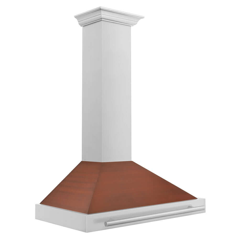 ZLINE Convertible Stainless Steel Range Hood with Copper Shell and Stainless Steel Handle with Size Options (KB4STX-C) side.