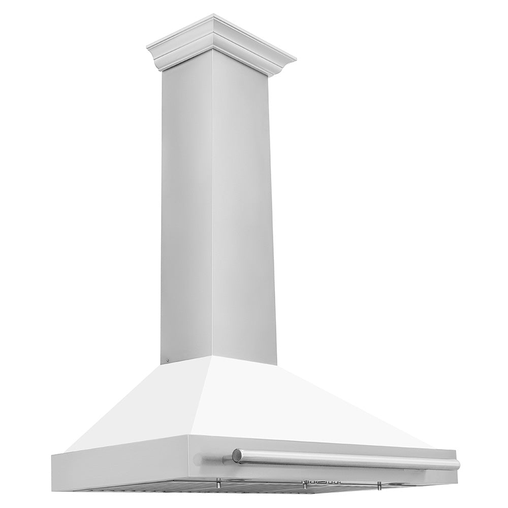 ZLINE 36 in. Stainless Steel Range Hood with Stainless Steel Handle and Color Options (KB4STX-36) Stainless Steel with White Matte Shell
