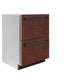 ZLINE 24 in. Touchstone 168 Can Outdoor-Rated Dual Refrigerator Drawer with Hand Hammered Copper Doors (RDSO-HH-24)