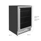 ZLINE 24 in. Monument 154 Can Beverage Fridge in Stainless Steel, Open Box-Good Condition
