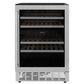 ZLINE 24 in. Monument Dual Zone 44 Bottle Wine Cooler with Wood Shelves in Stainless Steel, Open Box-Good Condition