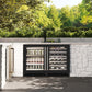 ZLINE 24 in. Touchstone 151 Can Beverage Fridge With Black Matte Glass Door (RBSO-BLM-24) front, in an outdoor patio area with a matching wine cooler against a stone wall and greenery.