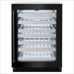 ZLINE 24 in. Touchstone Dual Zone 44 Bottle Wine Cooler With Black Stainless Steel Glass Door (RWDO-BS-24) front, closed.