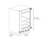 ZLINE 24 in. Touchstone 151 Can Beverage Fridge With Panel Ready Glass Door (RBSPO-24) dimensional diagram.