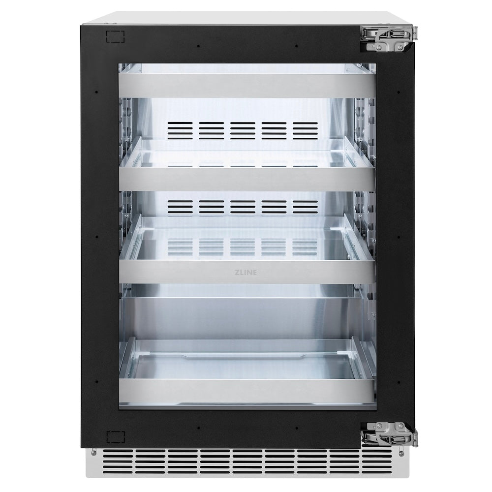 ZLINE 24 in. Touchstone 151 Can Beverage Fridge with Panel Ready Glass Door (RBSPO-24) main image.