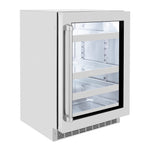 ZLINE 24 in. Touchstone 151 Can Beverage Fridge with Stainless Steel Glass Door, Open Box-Good Condition