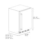 ZLINE 24 in. Touchstone 151 Can Beverage Fridge with Solid Stainless Steel Door, Open Box-Good Condition dimensional diagram.