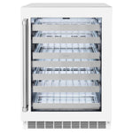 ZLINE 24 in. Touchstone Dual Zone 44 Bottle Wine Cooler With White Matte Glass Door (RWDO-WM-24) front, closed.