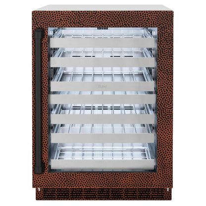 ZLINE 24 in. Touchstone Dual Zone 44 Bottle Wine Cooler with Hand Hammered Copper Glass Door (RWDO-HH-24)
