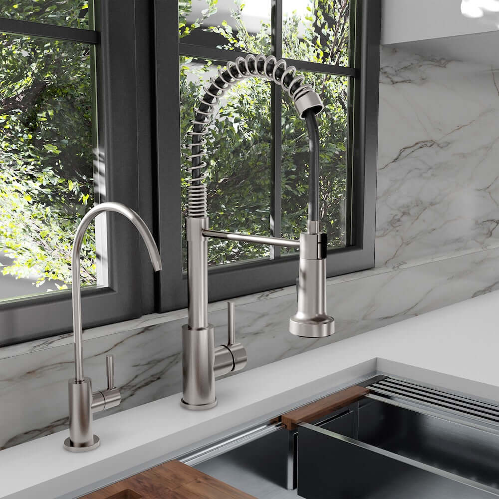 ZLINE Palisades Single Handle Drink Faucet in Brushed Nickel (RBCN1-FBV-BN)