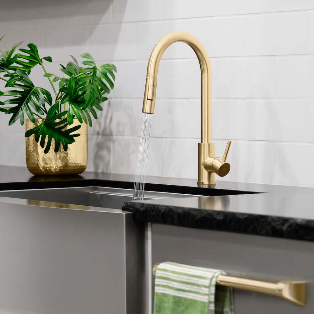 ZLINE Palisades Pull Down Single Handle Kitchen Faucet in Champagne Bronze (RBCN1-KF-CB)