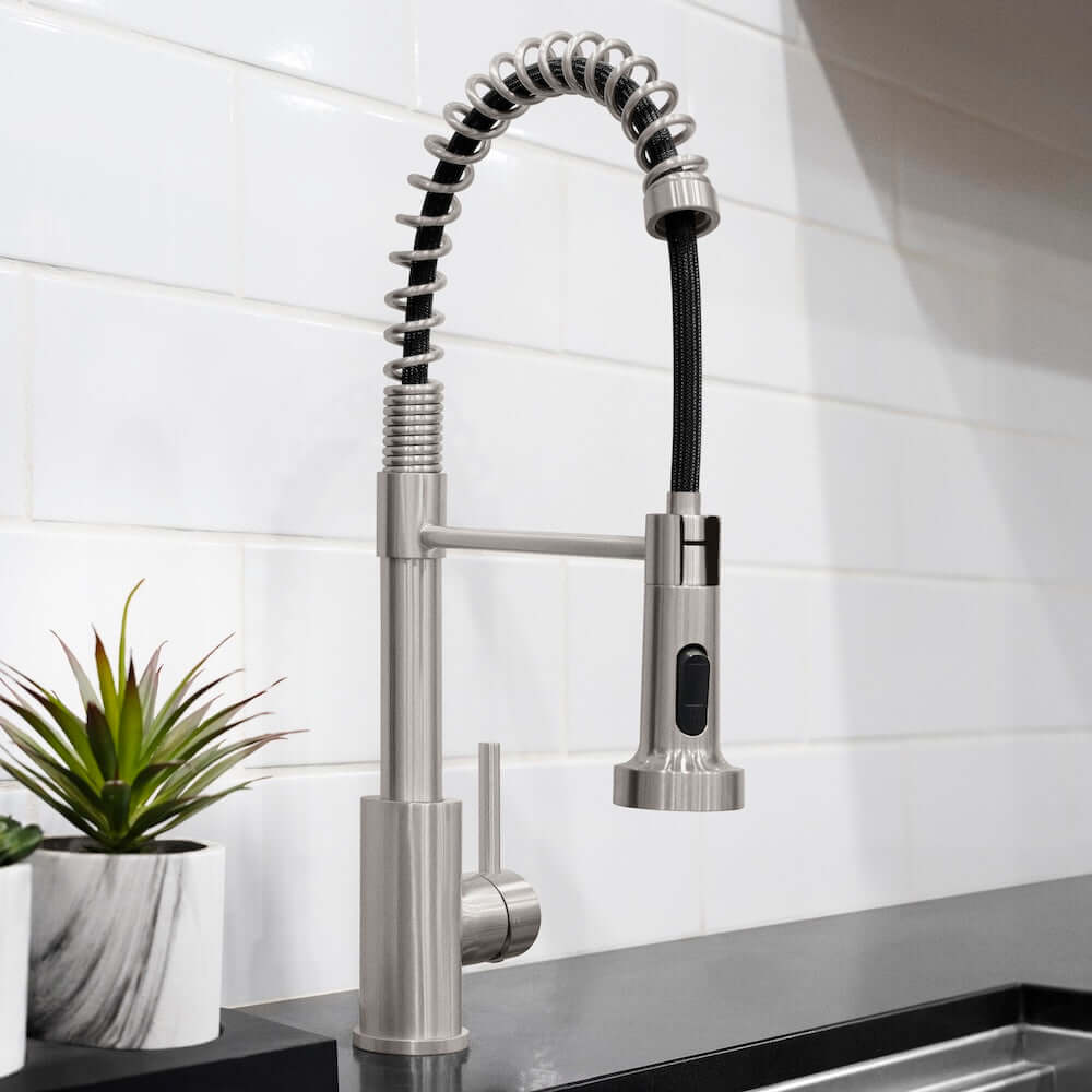 ZLINE Palisades Pull Down Spring Spray Wand Kitchen Faucet in Brushed Nickel (RBCN2-KF-BN)