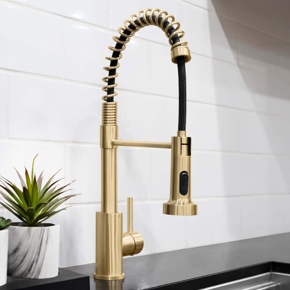 ZLINE Palisades Pull Down Spring Spray Wand Kitchen Faucet in Champagne Bronze (RBCN2-KF-CB)