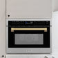ZLINE Autograph Edition 24 in. 1.6 cu ft. Built-in Convection Microwave Oven in Satin Stainless Steel with Champagne Bronze Accents (MWOZ-24-SS-CB) in a kitchen setting