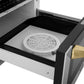 ZLINE Autograph Edition 24 in. 1.2 cu. ft. Built-in Microwave Drawer with a Traditional Handle in Satin Stainless Steel and Polished Gold Accents (MWDZ-1-SS-H-G)