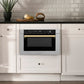 ZLINE Autograph Edition 24 in. 1.2 cu. ft. Built-in Microwave Drawer with a Traditional Handle in Satin Stainless Steel and Polished Gold Accents (MWDZ-1-SS-H-G)