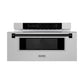 ZLINE Autograph Edition 30 in. 1.2 cu. ft. Built-In Microwave Drawer in Satin Stainless Steel with Matte Black Accents (MWDZ-30-SS-MB)