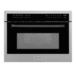 ZLINE Autograph Edition 24 in. 1.6 cu ft. Built-in Convection Microwave Oven in Satin Stainless Steel with Matte Black Accents (MWOZ-24-SS-MB)