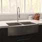 ZLINE 36 in. Niseko Farmhouse Apron Mount Double Bowl Kitchen Sink with Bottom Grid and Color Options (SA50D-36)
