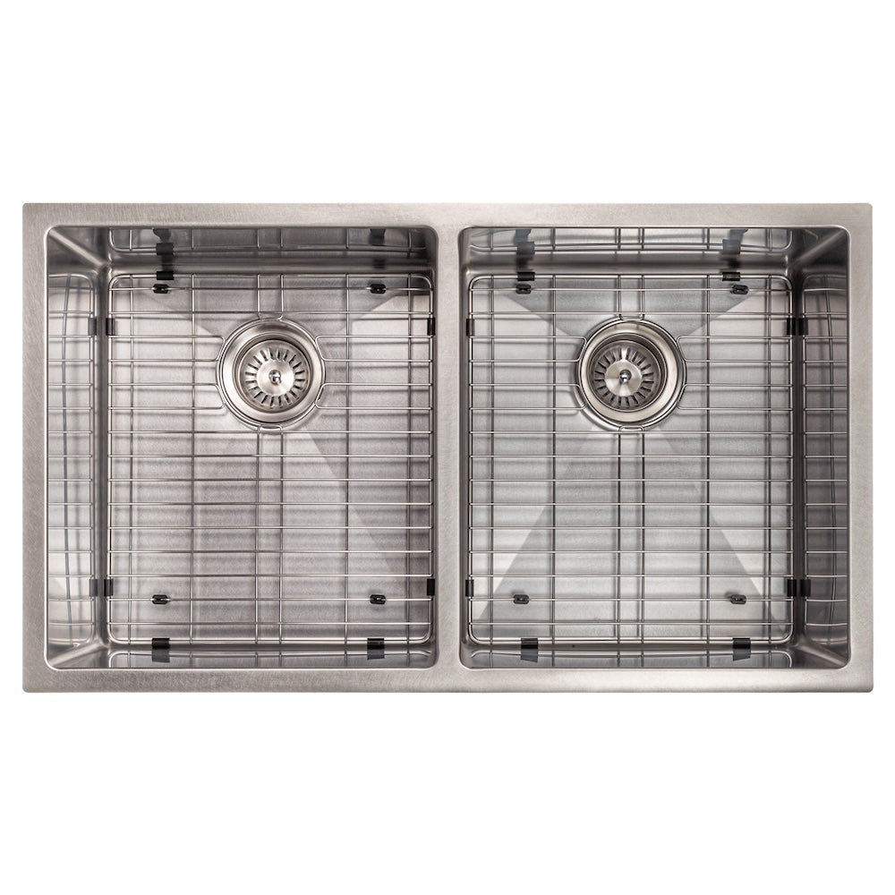 ZLINE 33 in. Anton Undermount Double Bowl Kitchen Sink with Bottom Grid and Color Options (SR50D-33)