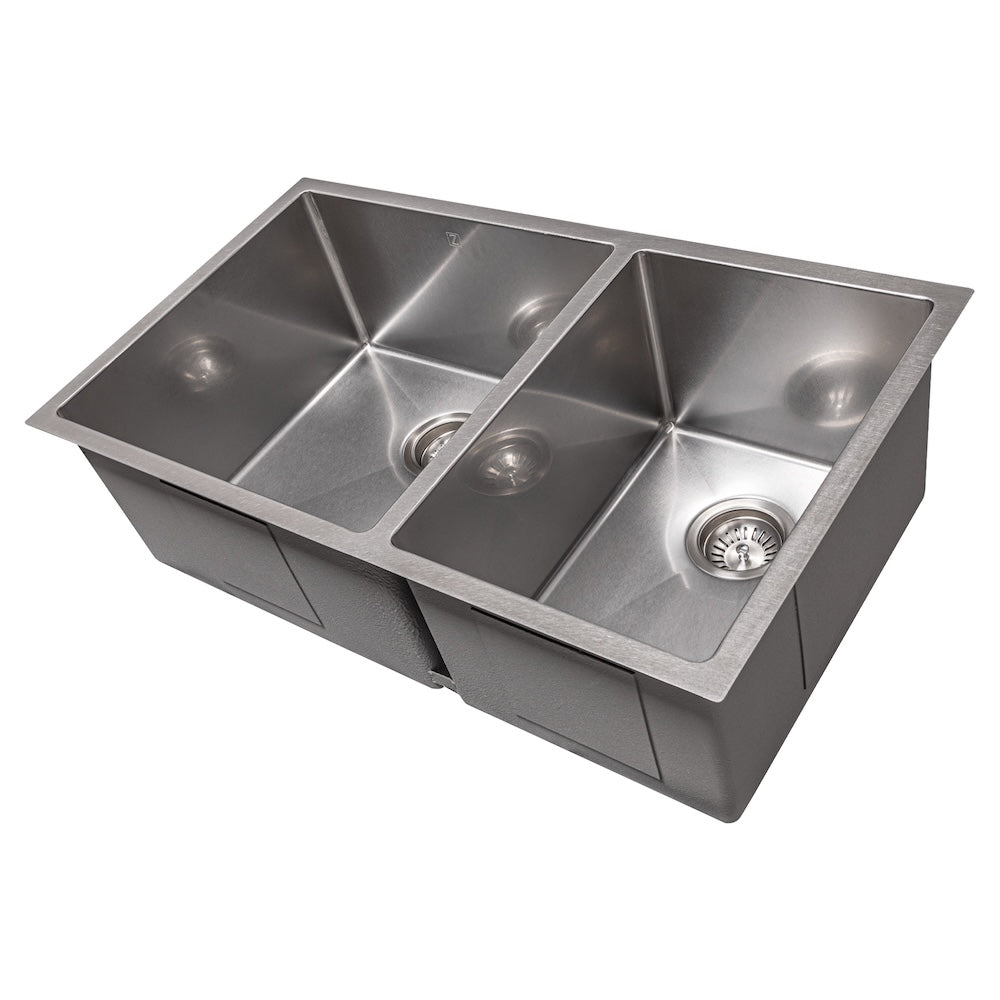 ZLINE 36 in. Chamonix Undermount Double Bowl Kitchen Sink with Bottom Grid and Color Options (SR60D-36)