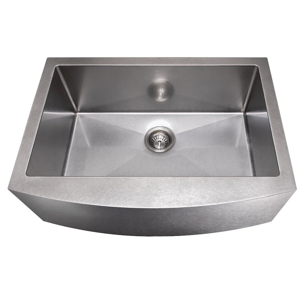 ZLINE 30 in. Zermatt Farmhouse Apron Mount Single Bowl Kitchen Sink with Bottom Grid and Color Options (SAS-30)