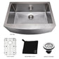 ZLINE 30 in. Zermatt Farmhouse Apron Mount Single Bowl Kitchen Sink with Bottom Grid and Color Options (SAS-30)